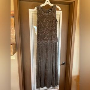 Pisarro Nights ankle length dress with beautiful detail.